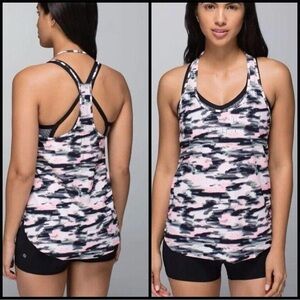 Lululemon Water Bound Singlet Tank Racerback Wamo Camo Barely Pink Sz 2